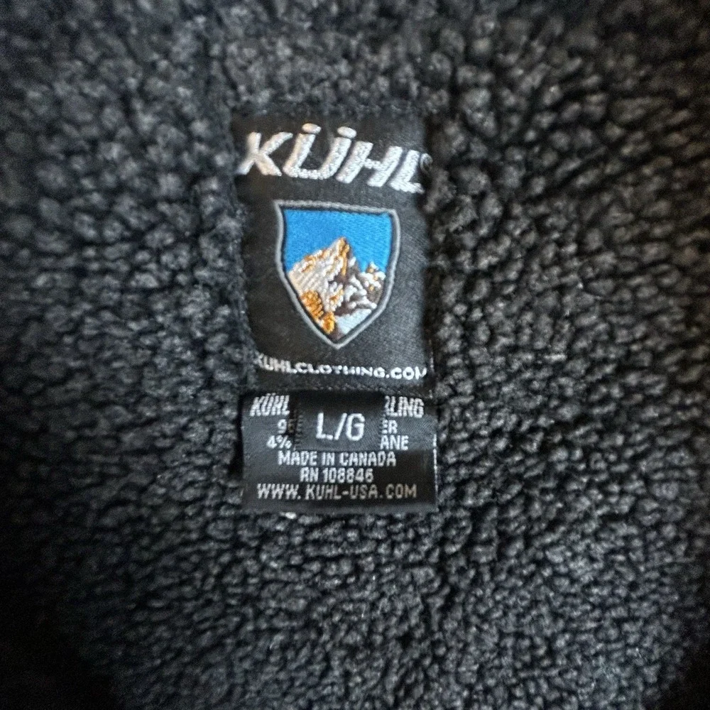 Kuhl Suede Jacket Mens Size Large Sherpa Micro Shearling Full Zip Black